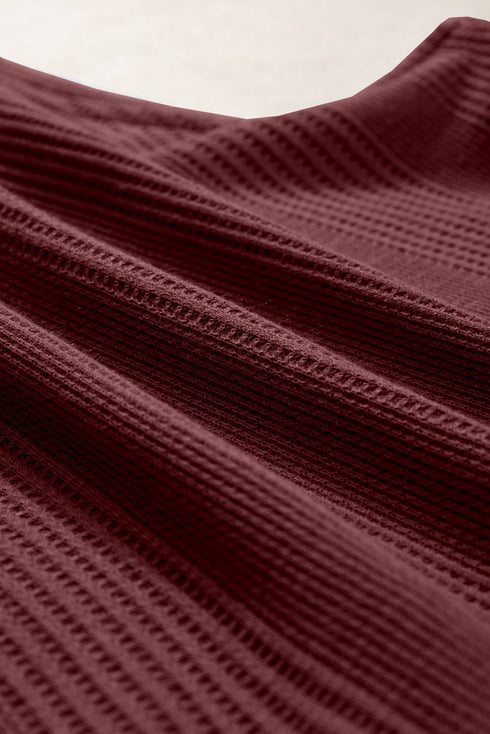 Solid Color Ribbed Ruffle Tank Top and Pants Set